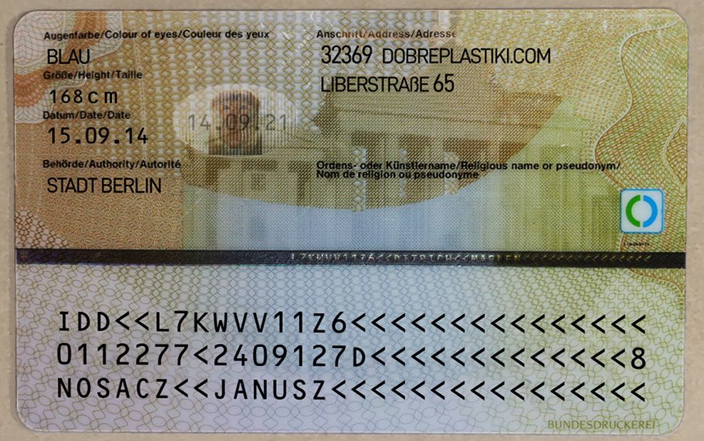 Identity Card Germany DobrePlastiki